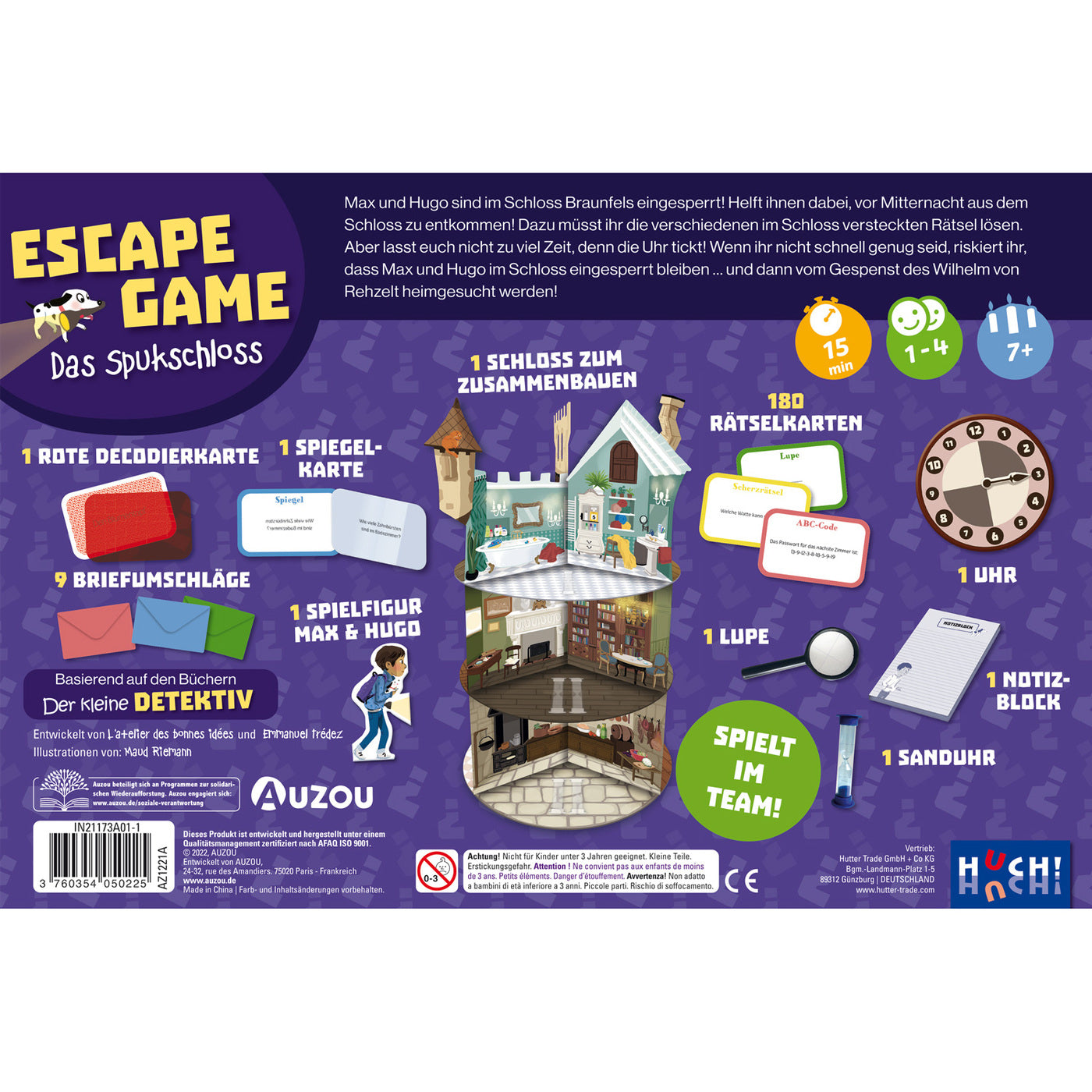 HUCH! HUCH Escape Game – Das Spukschloss – Lernspiel, 1–4 Spieler, ab 7 Jahren, 15 Min., DE