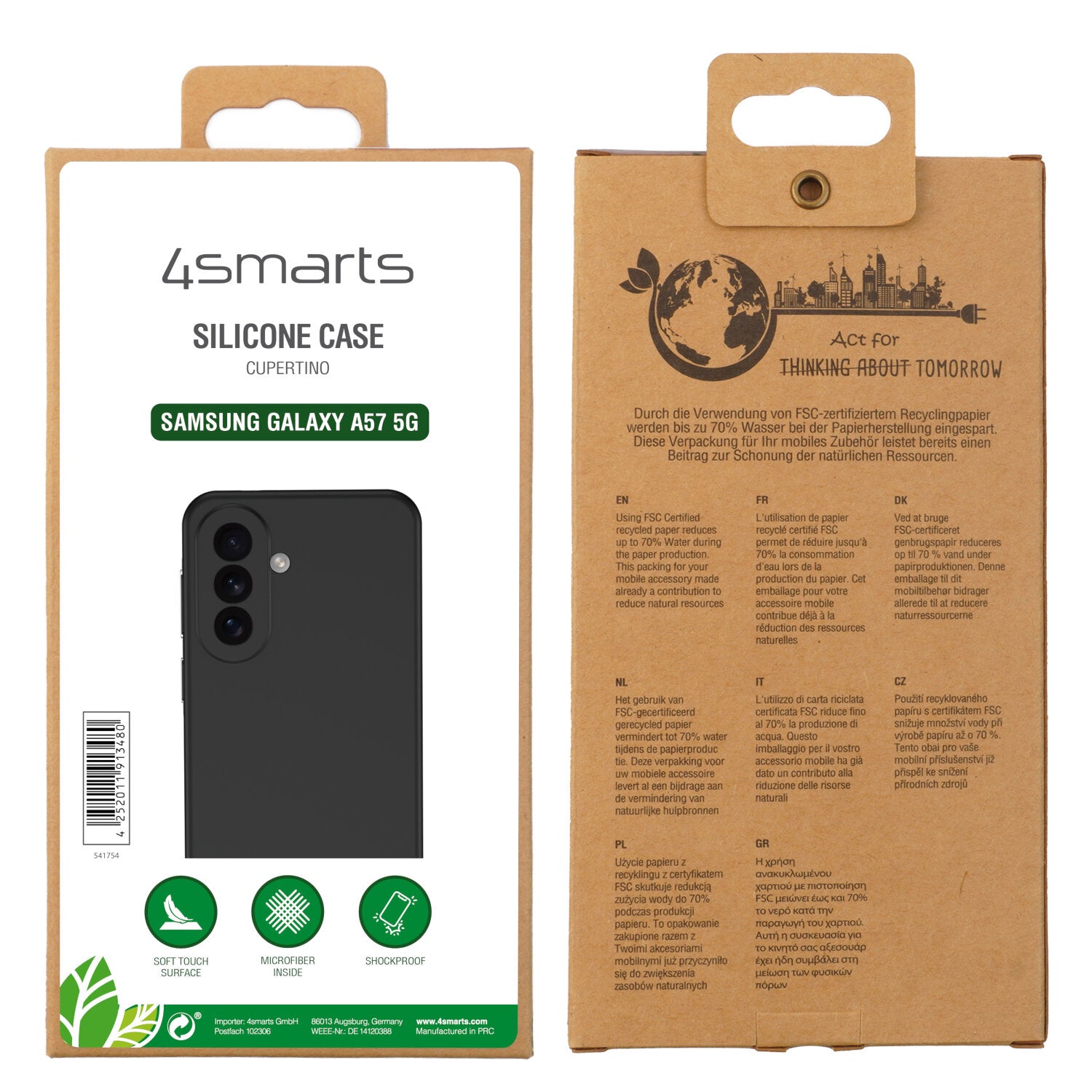 4smarts Backcover – für Samsung Galaxy A57 (5G), Silikon, Schwarz, kratzresistent