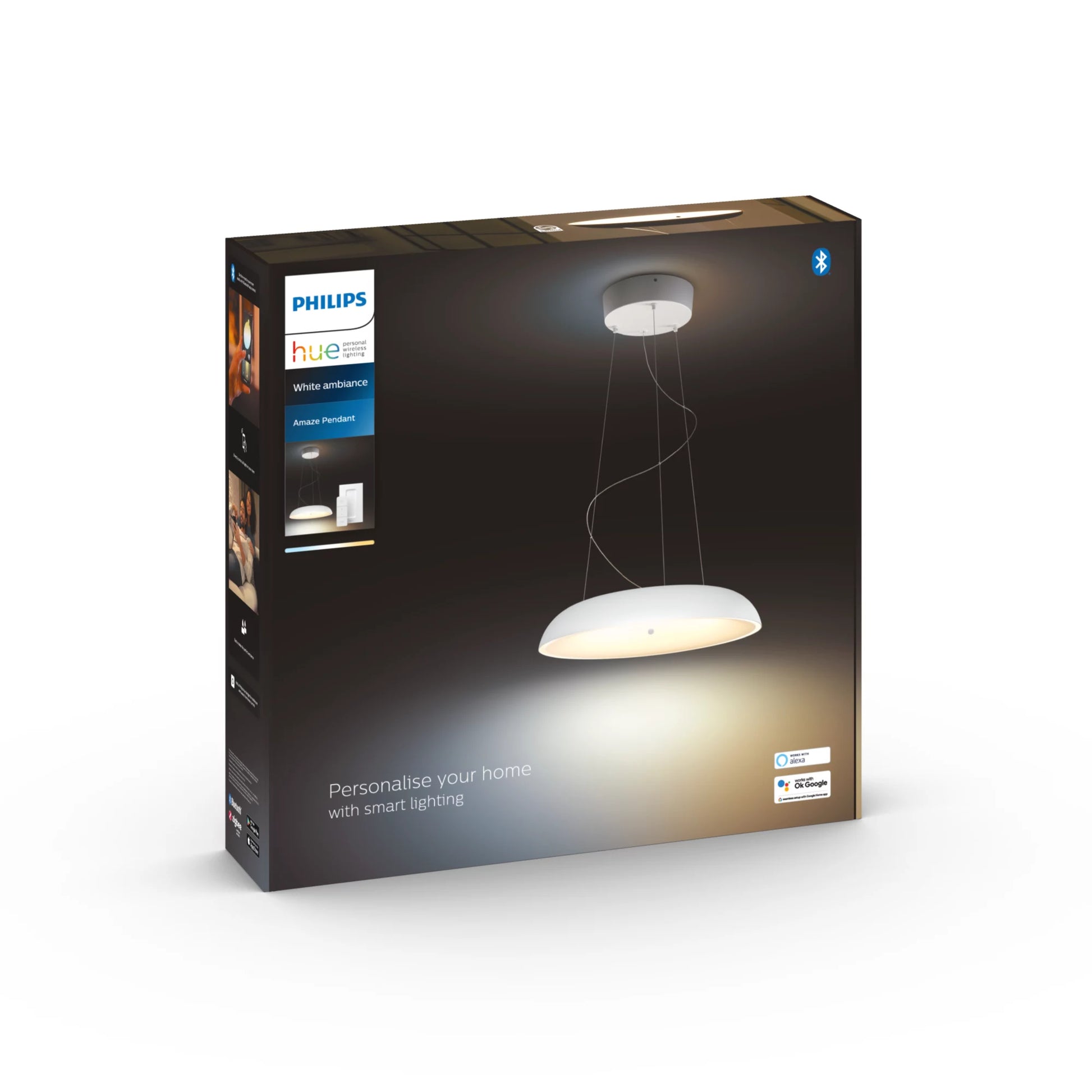 Philips by Signify Philips Hue Deckenleuchte Amaze – Ø 43,4 × 7,7 cm, 2750 lm, 25 W, 2200–6500 K, dimmbar, weiss