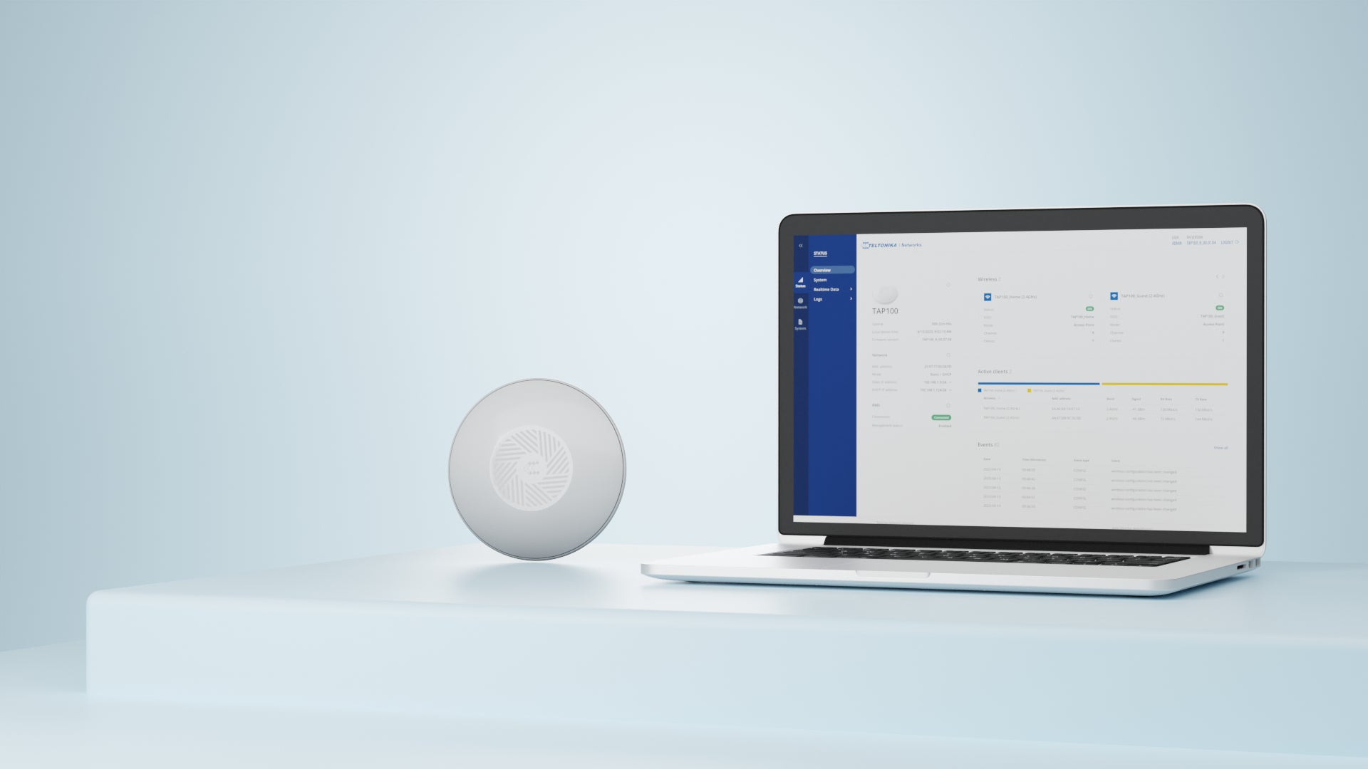 TELTONIKA NETWORKS TAP100 – Access Point – Wi-Fi 4 (2,4 GHz), 300 Mbit/s, PoE, Wand/Decke