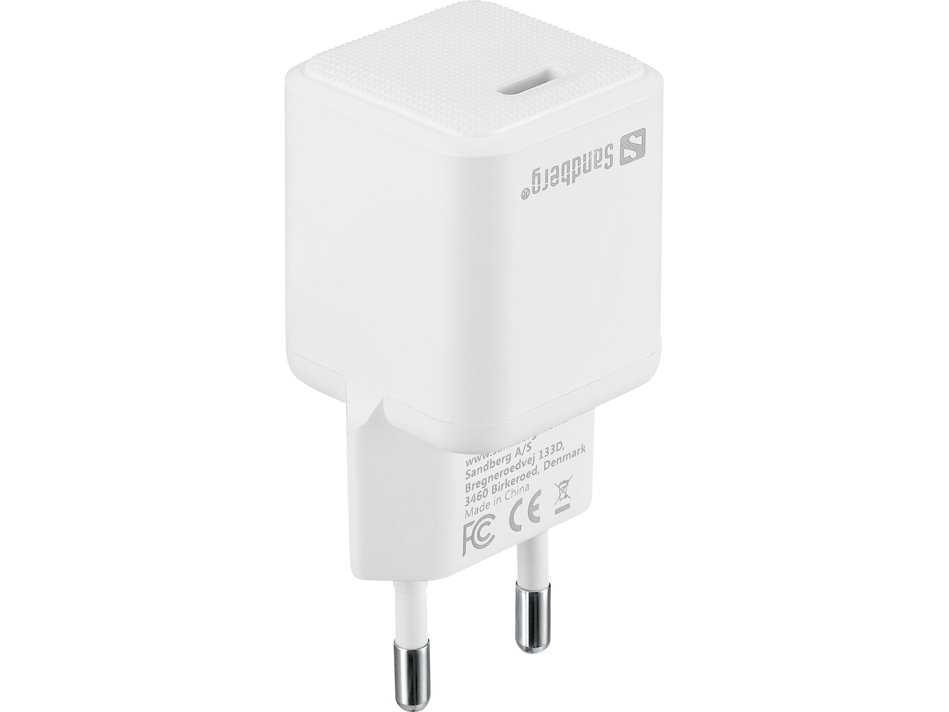 Sandberg PD20W SAVER USB-Ladegerät 20 W – USB-C×1 – PD – EU-Stecker (Typ C) – Weiss