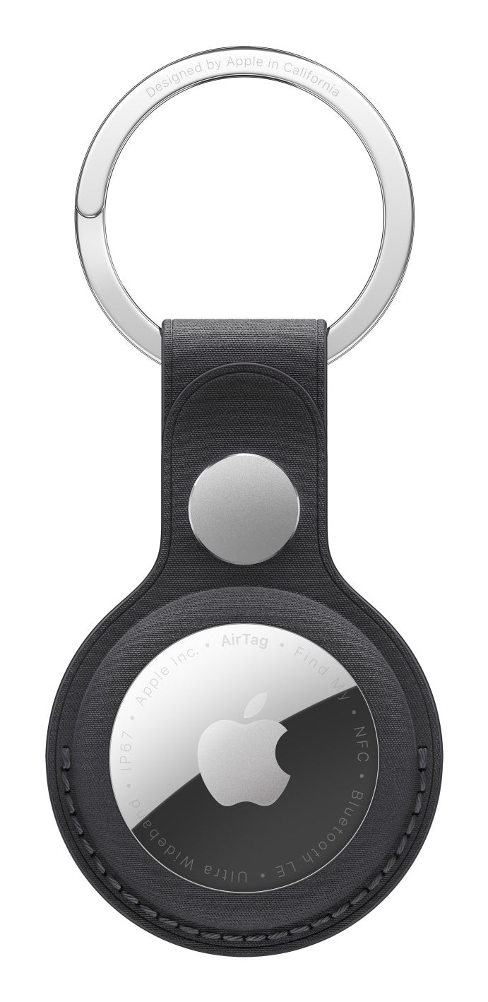 Apple AirTag-Schlüsselanhänger Feingewebe für AirTag – Mikro-Twill/Edelstahl, Schwarz
