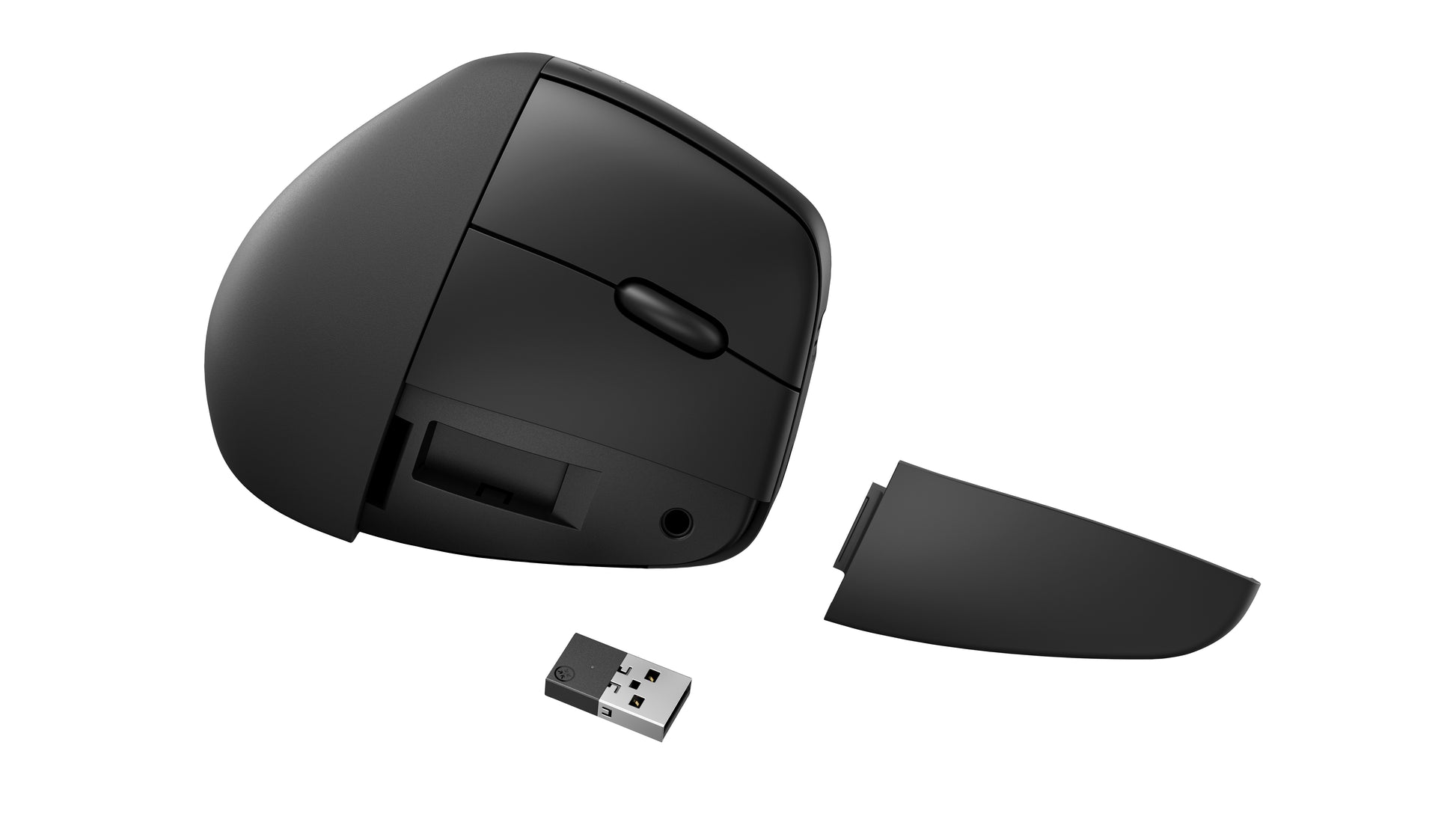 HP 925 Ergonomische Maus – kabellos, 4'000 dpi, 6 Tasten, für Rechtshänder, vertikal, wiederaufladbar, schwarz