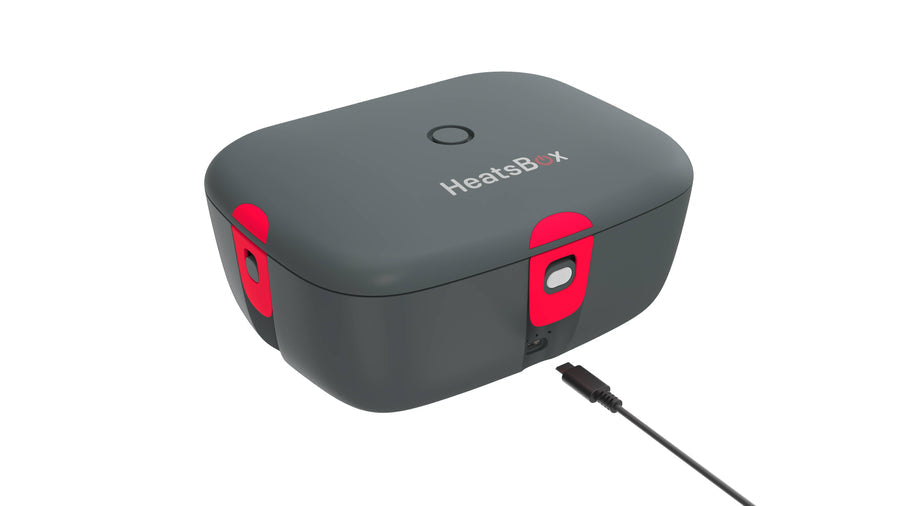 HeatsBox Elektrische Lunchbox GO 2.0 – 925 ml, Akku, 100 W, Warmhaltefunktion – Schwarz