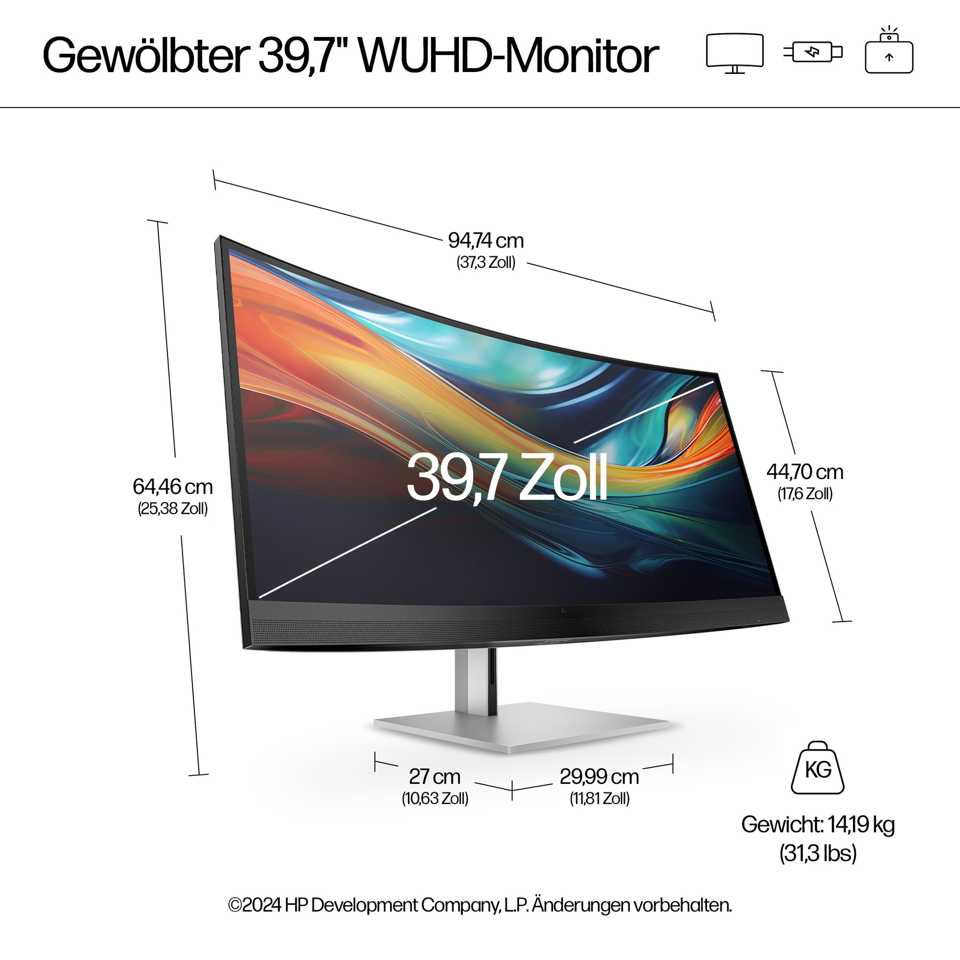 HP Series 7 Pro 740pm – Monitor, 39,7"
