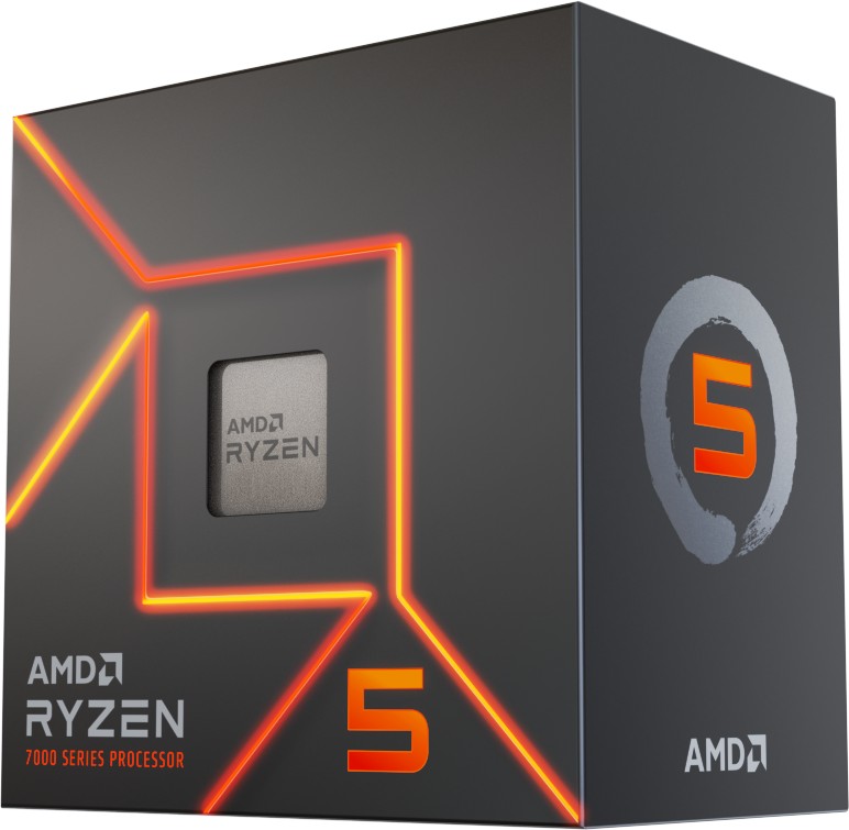 AMD Ryzen 5 7600 – Sockel AM5, 6 Kerne/12 Threads, Box mit Kühler