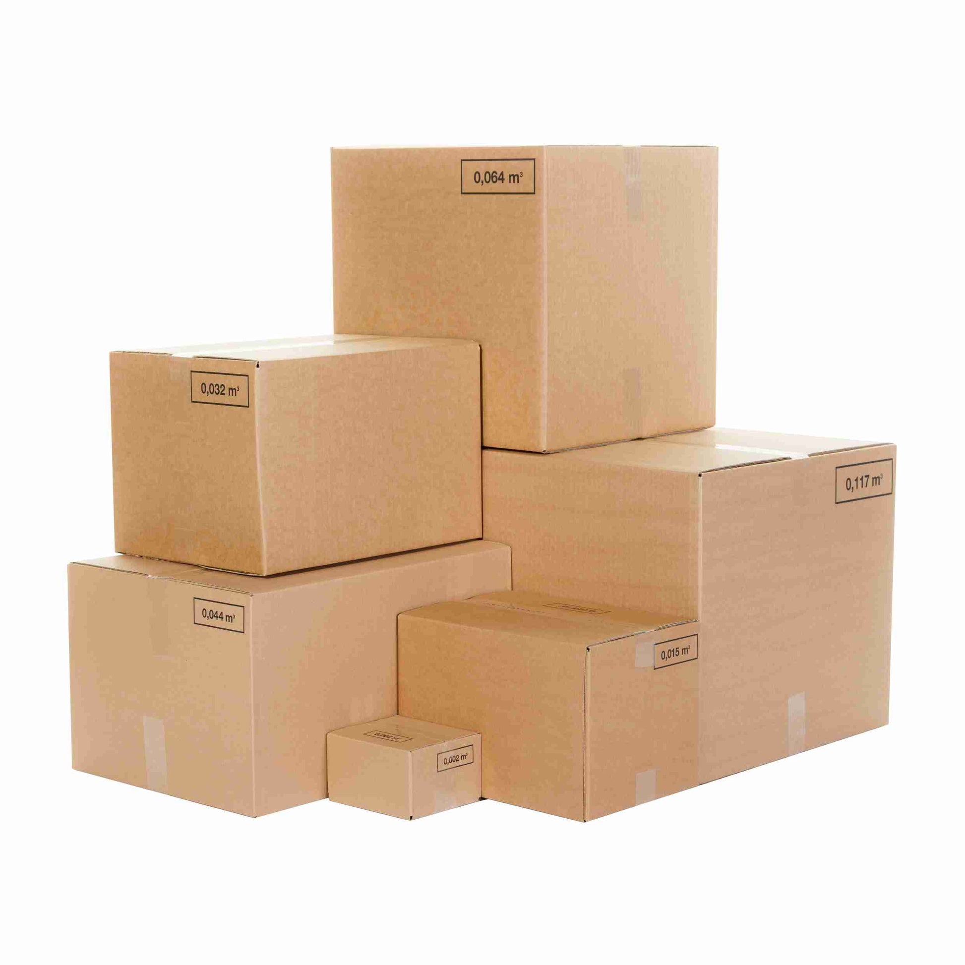 Model Faltschachtel – 492 × 392 × 284 mm, braun, Wellkarton, 1-wellig, selbstklebend – 1 Stk., ab 200 Stk.