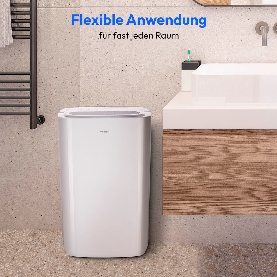 Medion DH20 Luftentfeuchter – 20 l/24 h, bis 20 m², Tank 5,4 l, weiss