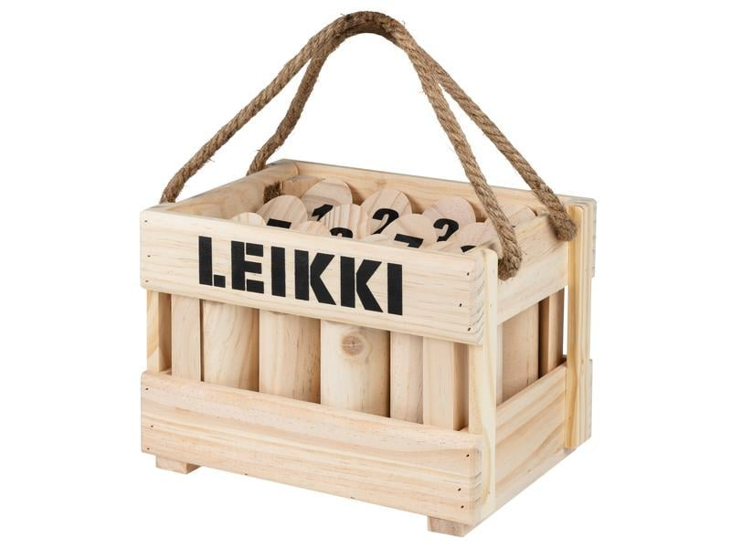 KOOR Mölkky – 3–6 Spieler – Wurfstock 5 × 20 cm, Leikki 5 × 15 cm – ab 6 Jahren – Holz, braun – FSC