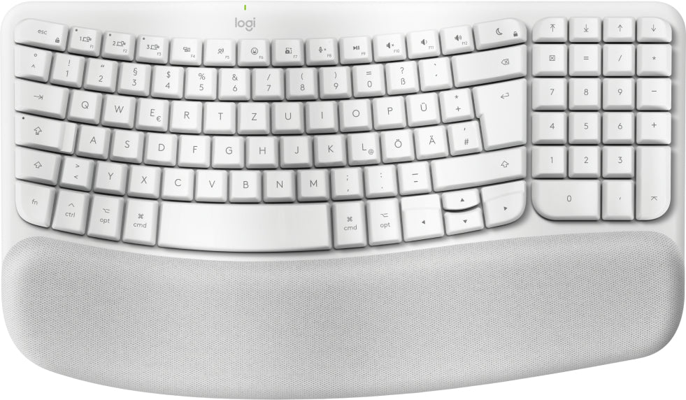 Logitech Wave Keys für Mac – Tastatur – Membran – Bluetooth – QWERTZ (DE) – Weiss – mit Handgelenkauflage