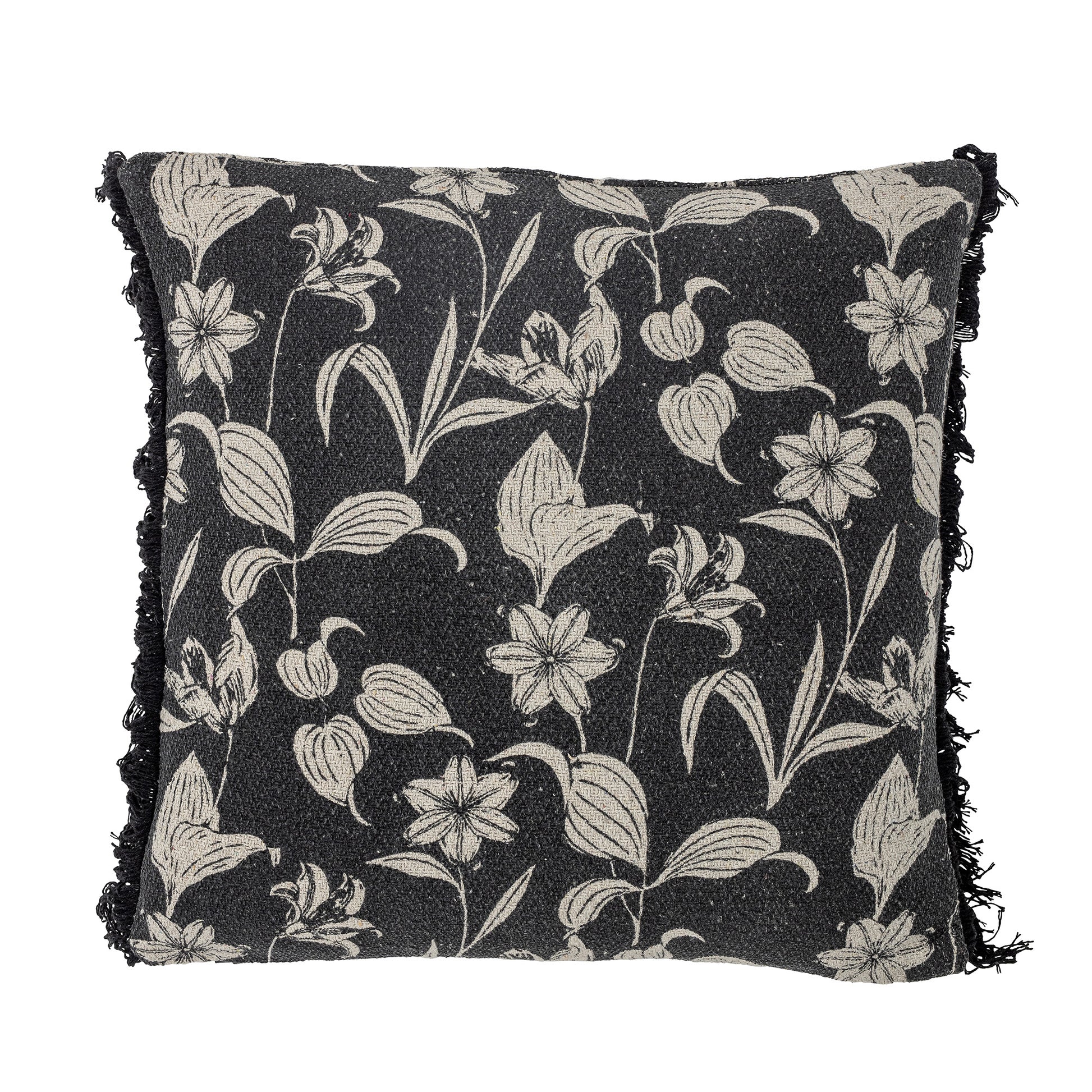 Bloomingville Kissen – 50 × 50 cm – Recycelte Baumwolle, Schwarz