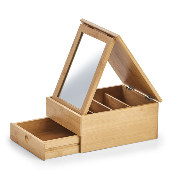 Zeller Present Aufbewahrungsbox 18872 – Bambus/Glas, 25×19×11,2 cm, Braun
