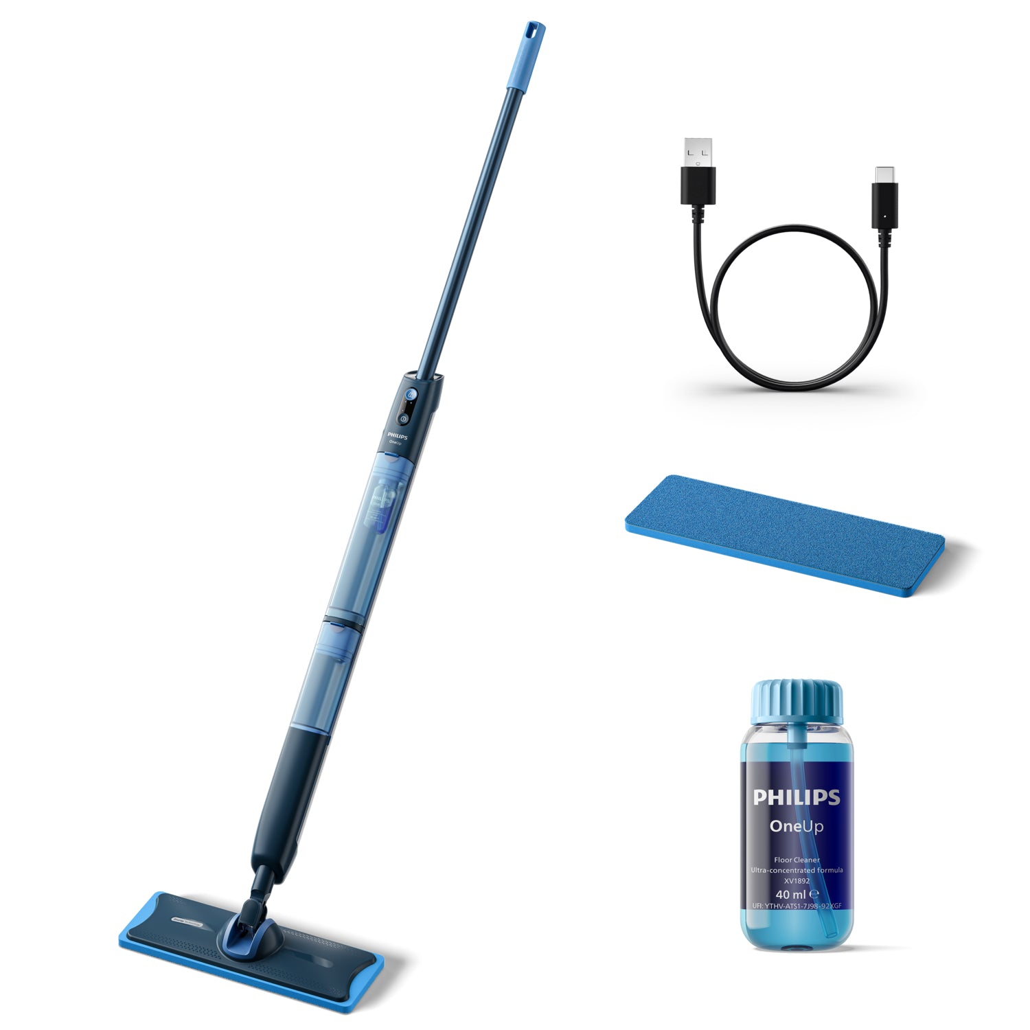 Philips Reinigungsgerät OneUp 5000 XV5113/01 – 0,281 l Frischwassertank – 70 min Laufzeit – Blau