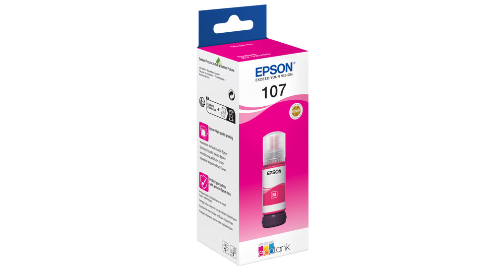 Epson 107 Magenta Tintenpatrone (Original) – 70 ml – für EcoTank ET-18100 – T09B340