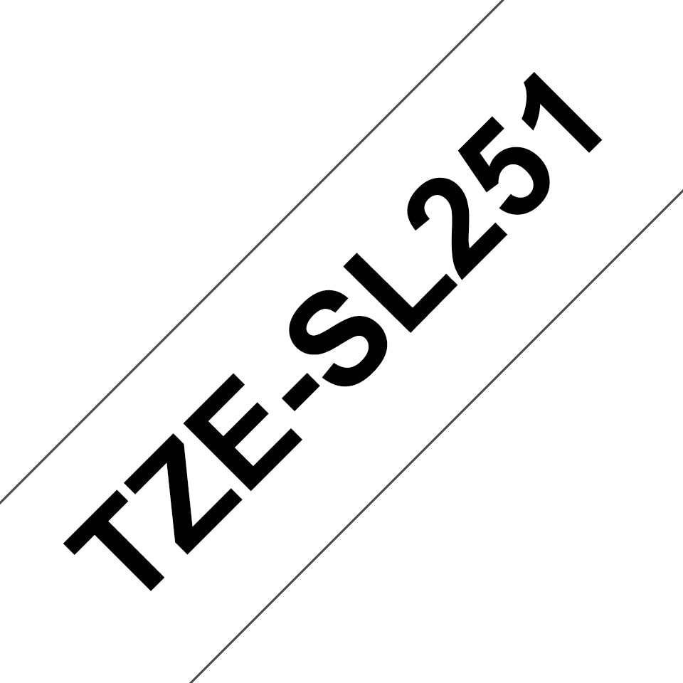 Brother TZe-SL251 Schriftband – Schwarz auf Weiss – 30 mm × 8 m, laminiert – für Brother P-touch