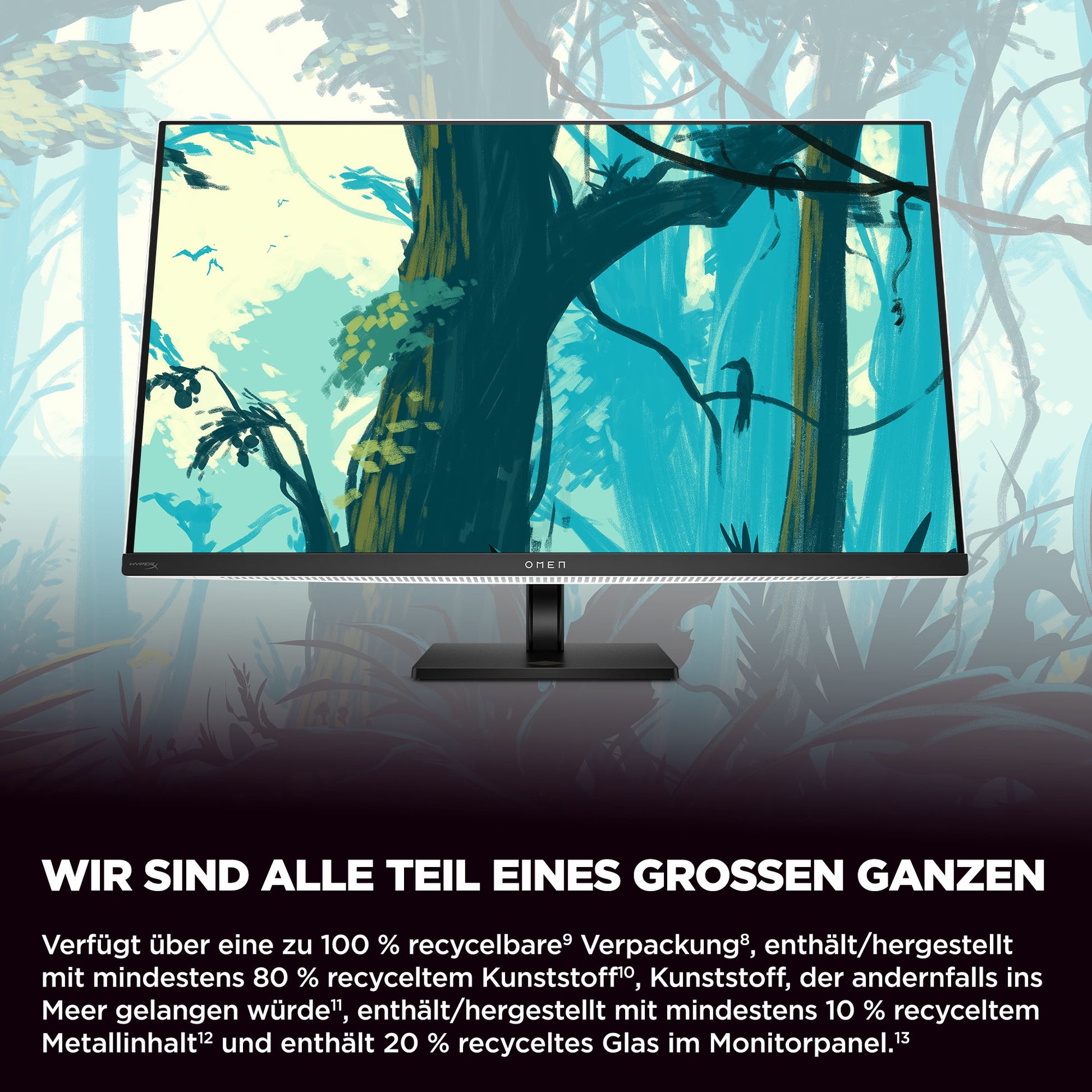 HP OMEN Transcend – 31,5", 3840 × 2160 (4K), OLED, 240 Hz, USB-C 140 W, KVM, DisplayHDR 400 True Black