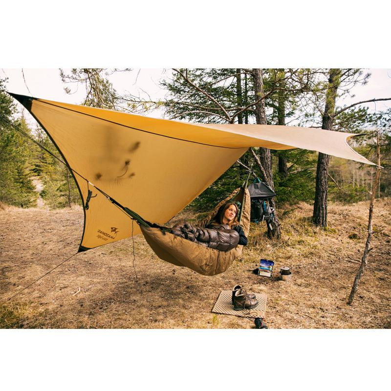 AMAZONAS Abdeckplane (Tarp) – Wassersäule 2000 mm, mit Aufbewahrungsbox – 1400×1680×3400 mm – Braun