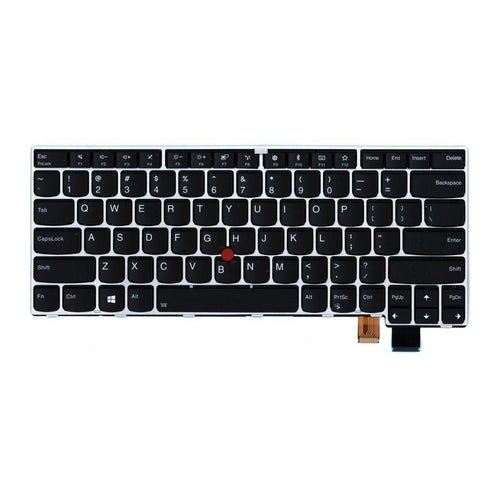 Lenovo Notebook-Ersatztastatur – beleuchtet – Silber/Schwarz – für ThinkPad 13 (2nd Gen)