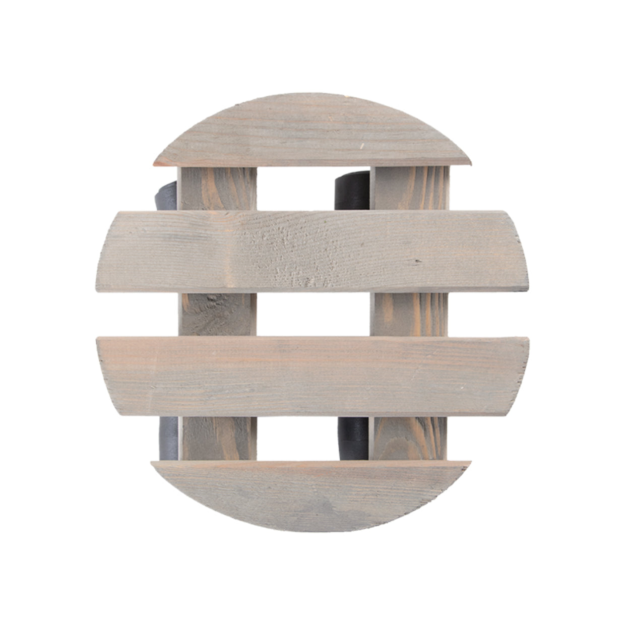 Esschert Design Rolluntersetzer Rund S – Kiefer/Polyamid/Polypropylen – Grau/Schwarz – Ø 236 × H 77 mm