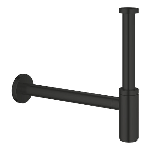 GROHE Geruchsverschluss, Röhrensiphon WT – Ø 32 × 287 mm, Messing/Stahl, schwarz, für Waschbecken