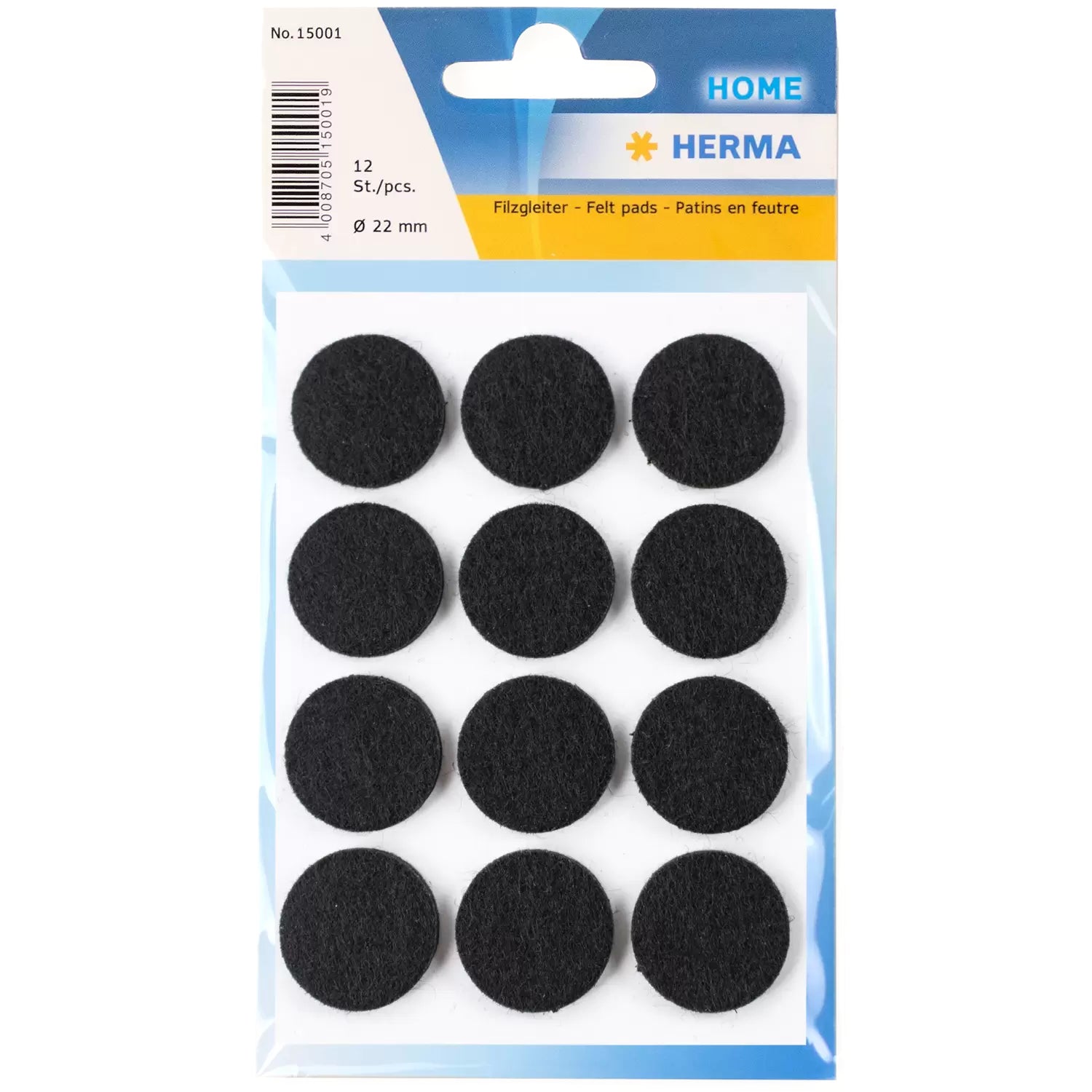 HERMA Filzgleiter – Ø 22 mm – Filz – 12 Stück