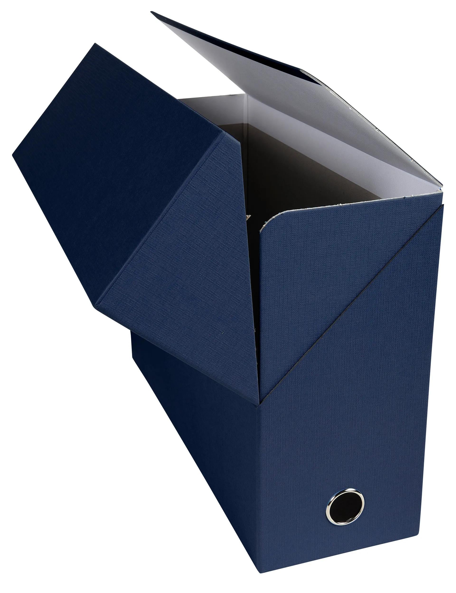 Exacompta Archivschachtel – für A4, B 255 × H 340 × T 120 mm, 1'000 Blatt, dunkelblau, Karton