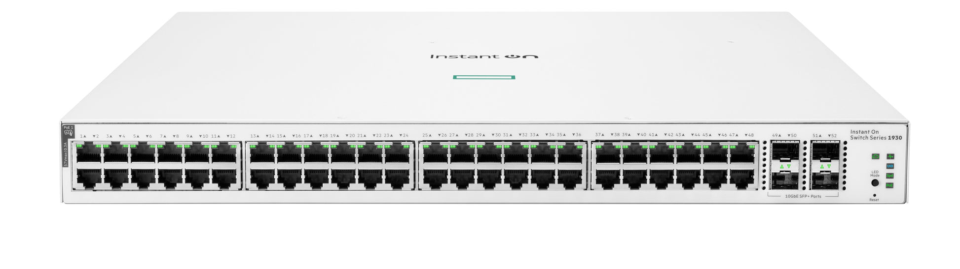 HPE 1930 48G JL686B – Managed Switch – 48×GbE, 4×SFP+, L2/L3, PoE 370 W, 1U