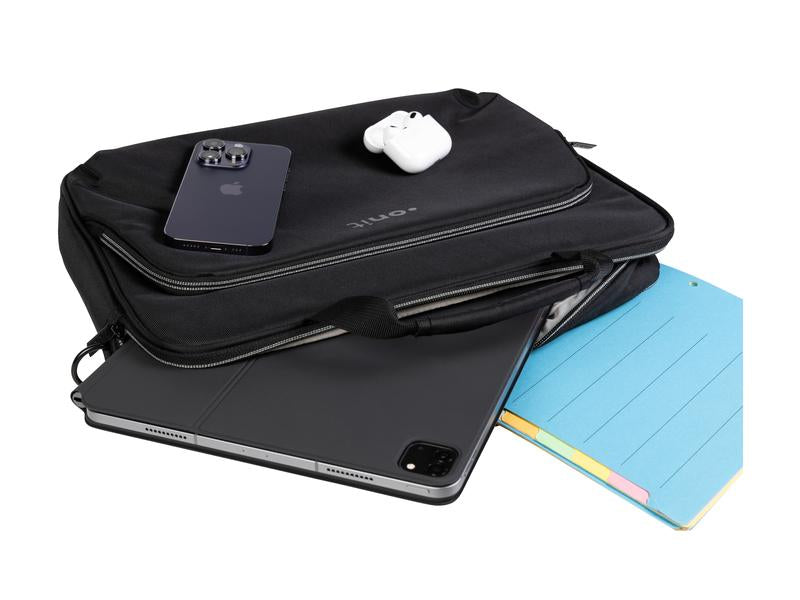 ONIT Notebook-Tasche für bis zu 14,1" – Trolley-Band, 600D rPET – Schwarz