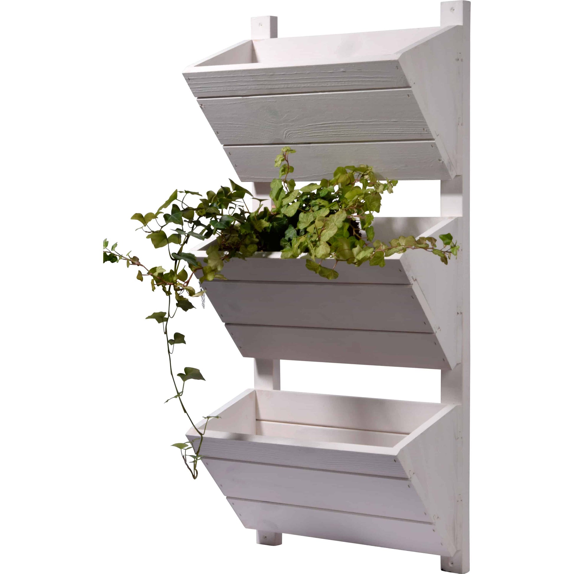 Dobar 3-stufiges Wand-Pflanzbeet – 17,5 × 79 × 38 cm – Kiefernholz, Weiss