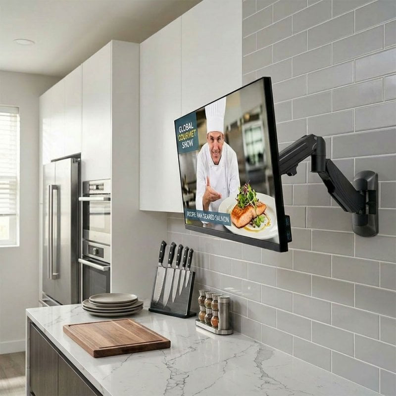 Lindy 40712 – Monitor-Wandhalterung – 1 Monitor – 13–32" – VESA 75×75/100×100 mm – bis 9 kg/Monitor – Schwarz