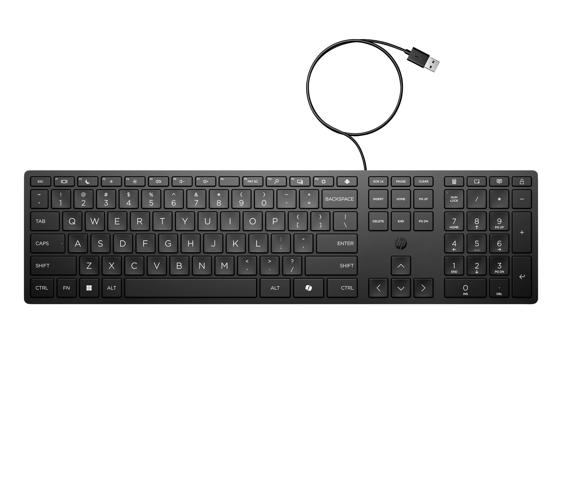 HP 320K – Tastatur – Membran, kabelgebunden (USB) – Schwarz