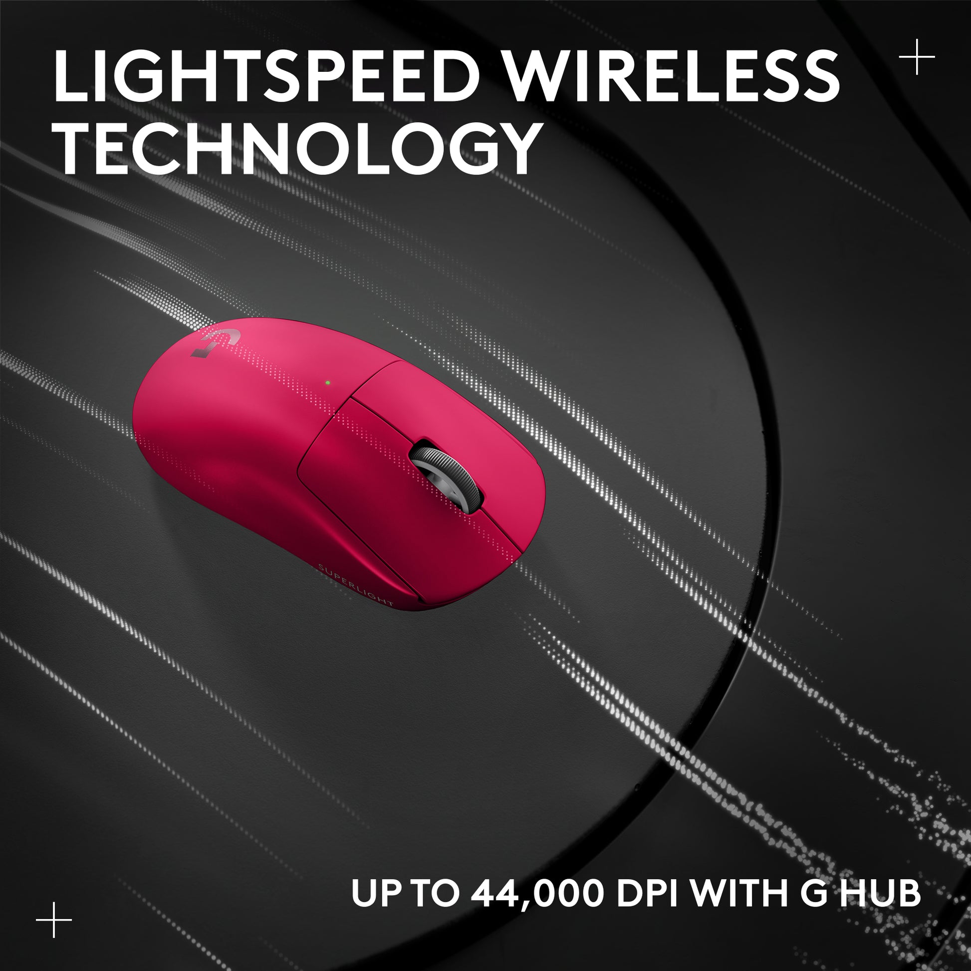Logitech G G PRO X SUPERLIGHT 2 – Gaming-Maus – Kabellos (2,4 GHz), 32000 DPI, Rechts, Magenta