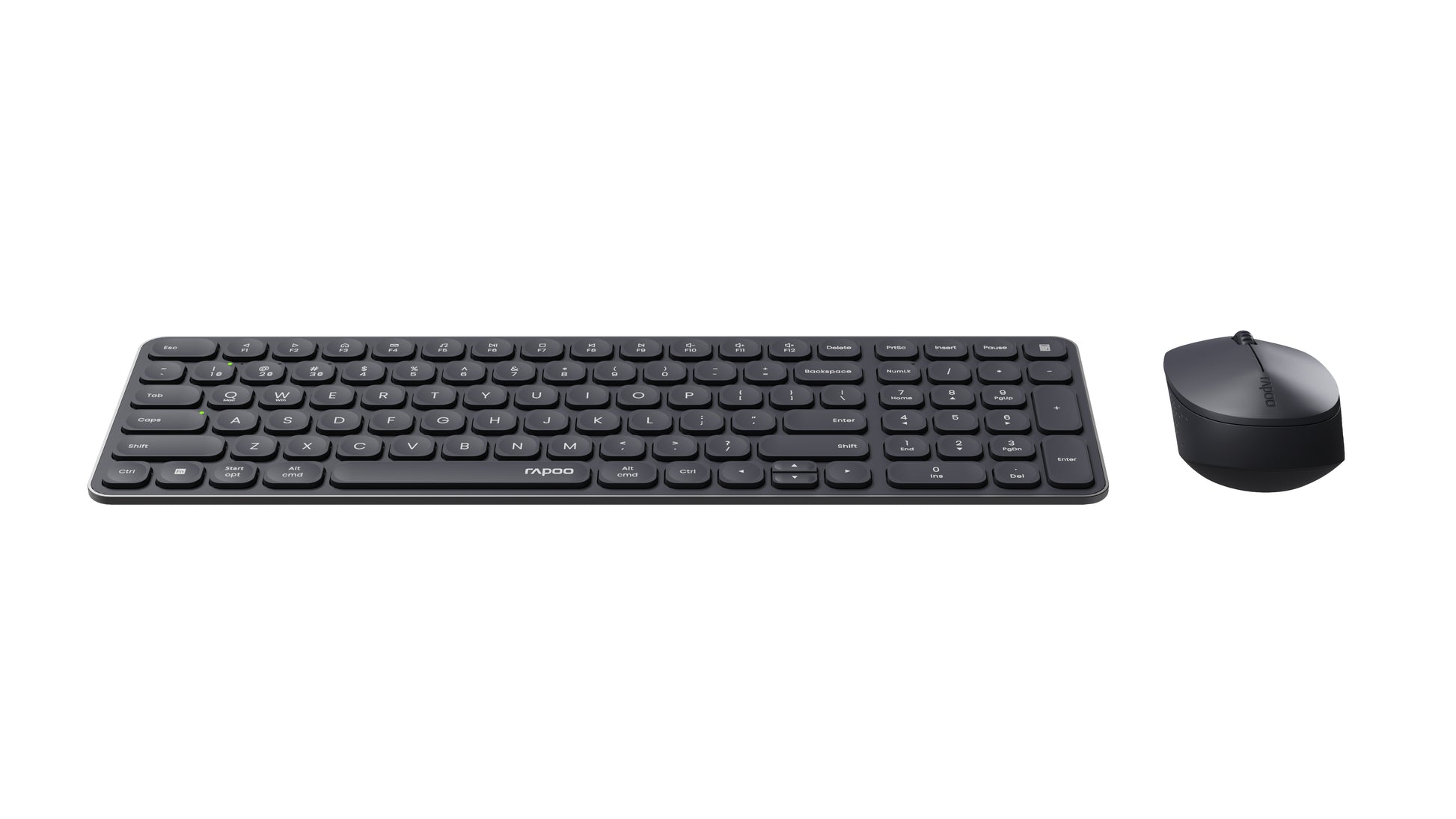 Rapoo 9310M Ultraslim – Tastatur, kabellos (2,4 GHz), CH-Layout (DE-CH), Fullsize (mit Ziffernblock), Membran