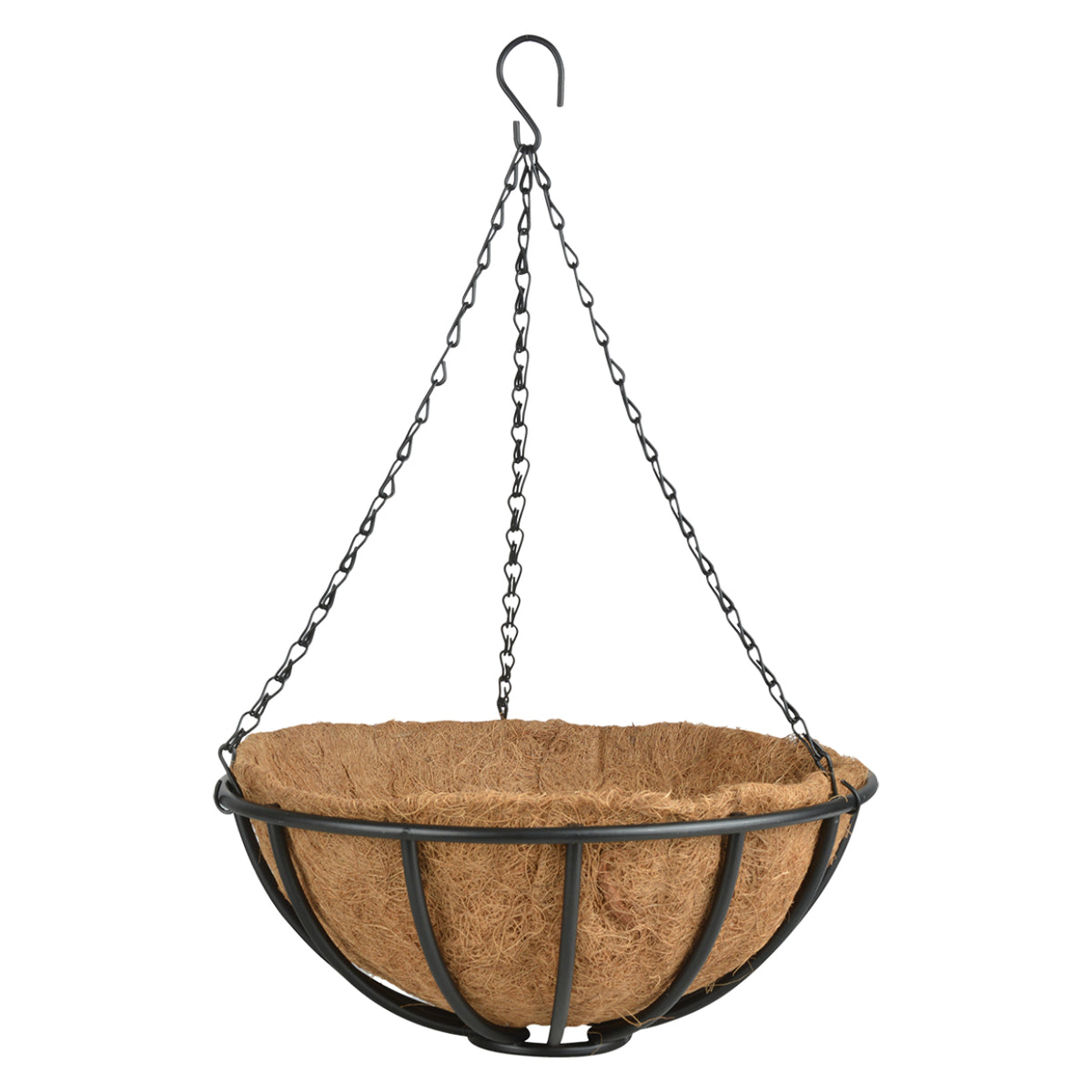 Esschert Design Pflanzgefäss – Ø 35,9 × 15,1 cm – Kokosfaser & Stahl, mehrfarbig
