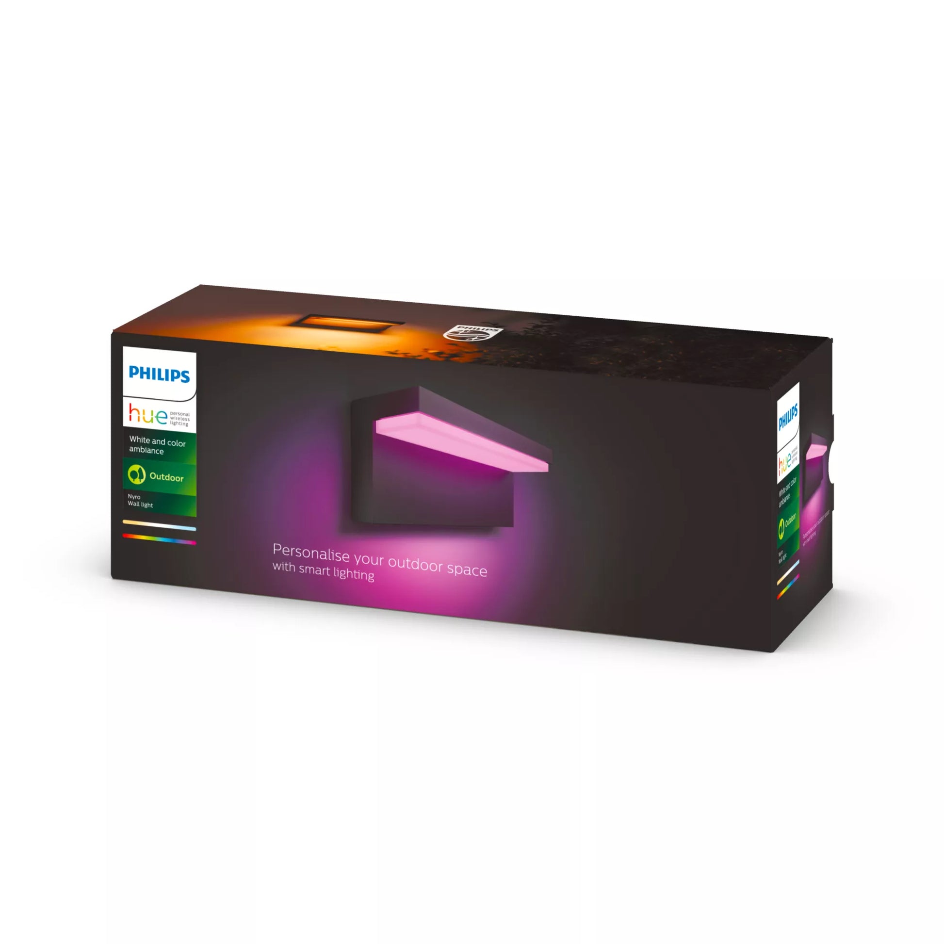 Philips by Signify Philips Hue Aussenwandleuchte – 13,5 W – Netzbetrieb – für Alexa, Google, HomeKit (u. a.) – dimmbar – Schwarz