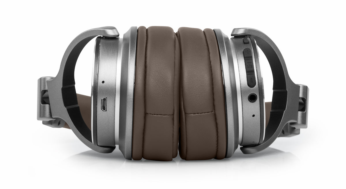 Muse M-278 BT On-Ear Kopfhörer – Stereo, Kabel + BT, 3,5 mm Klinke, BT 5,0, Braun, Silber