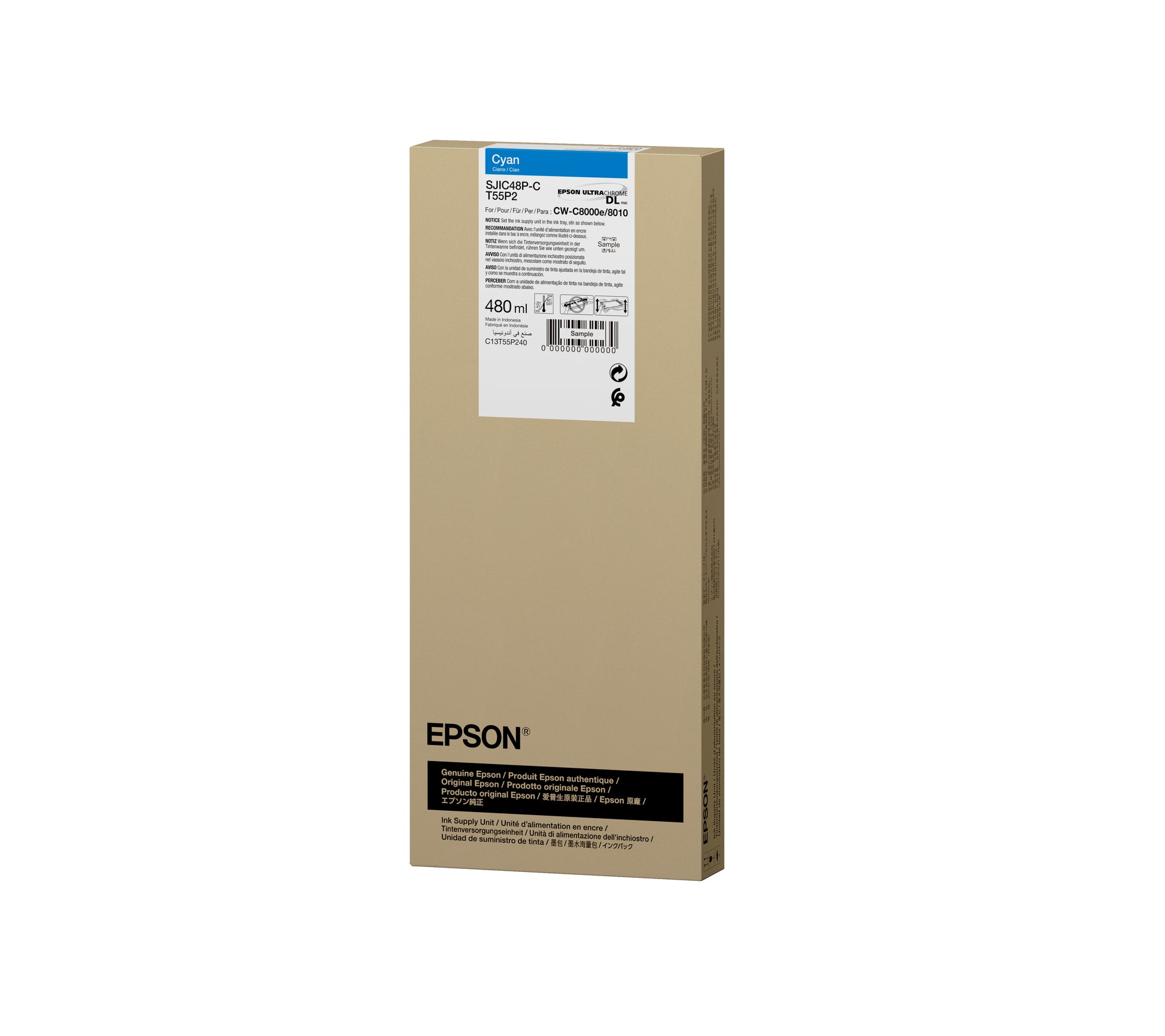 Epson Tintenpatrone SJIC48P-C, Cyan – für C8000E