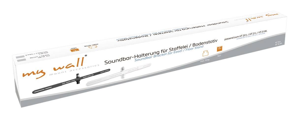 myWall HZ16 – Soundbar-Halterung – für HT20, HT21 – Schiene, schwenkbar 140° – 10 kg – weiss