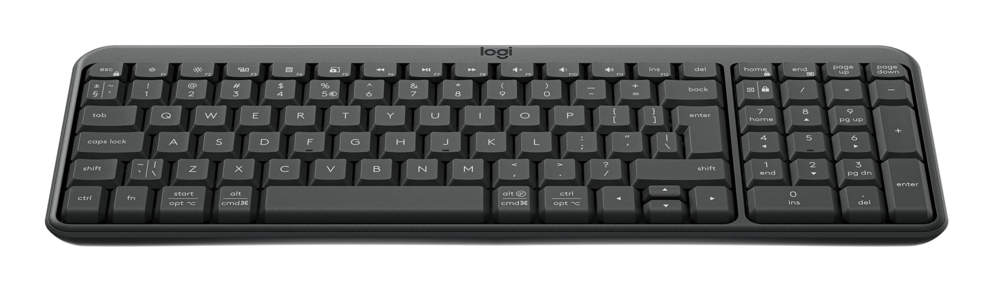 Logitech K250 – Tastatur – Bluetooth & 2,4 GHz – QWERTY (UK-INT) – Graphit