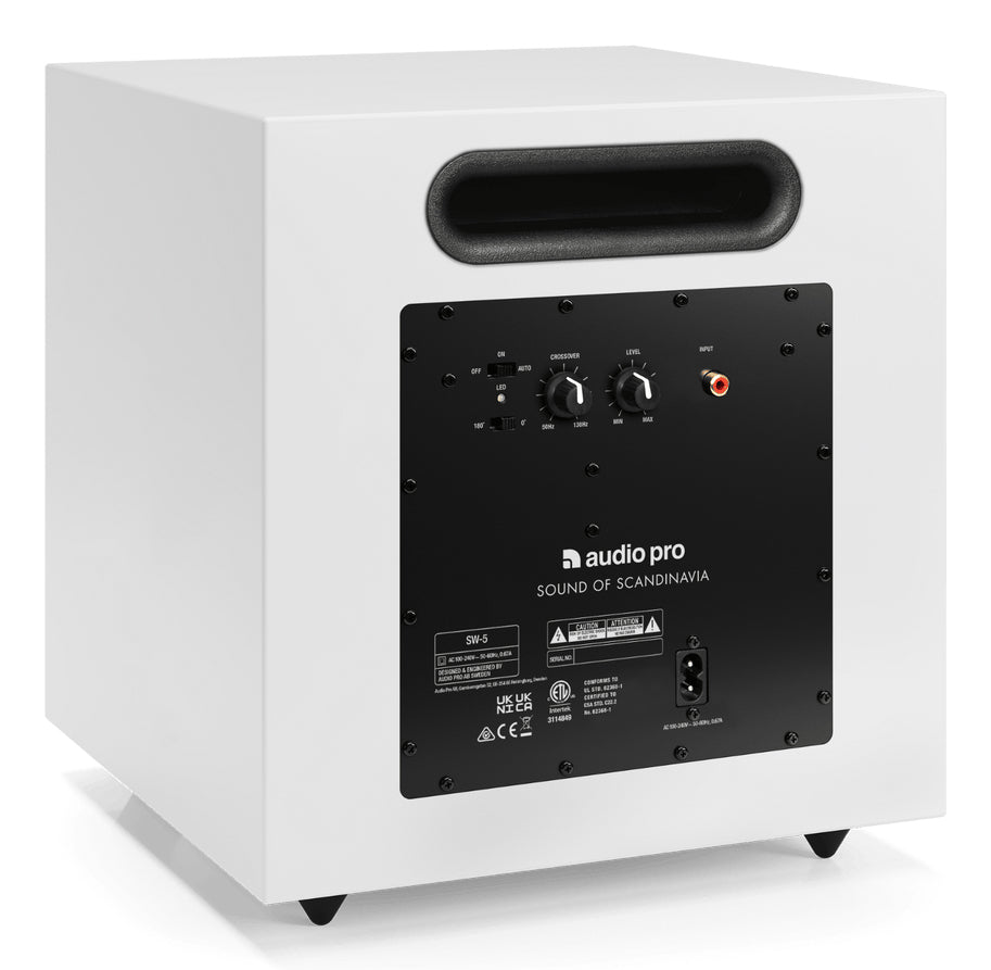 Audio Pro SW-5 – Subwoofer – kabellos, 150 W, 8", weiss