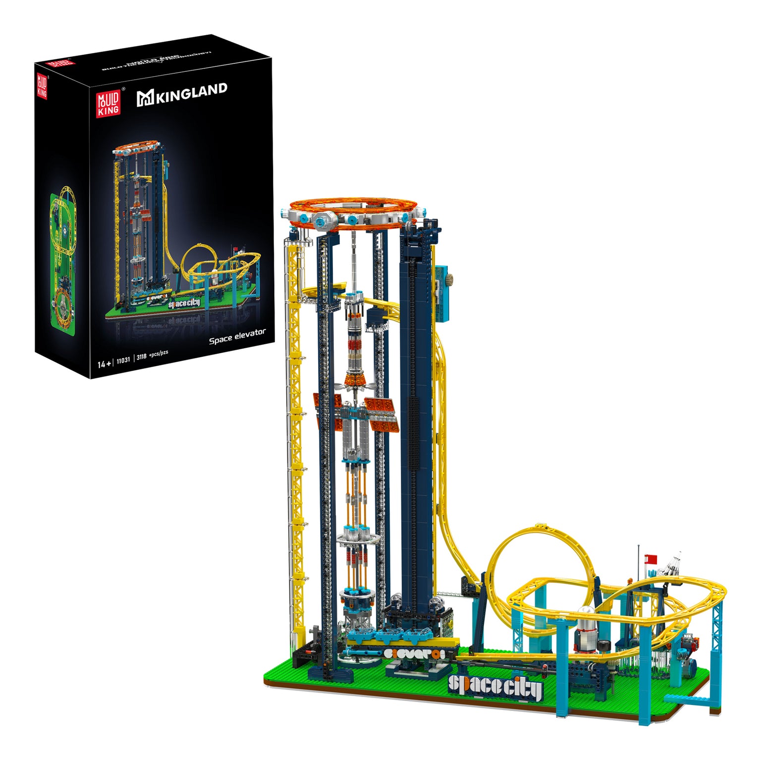 Mould King 3D Puzzle Weltraumaufzug – 3118 Teile – motorisiert – 80,5 × 83,3 × 51,8 cm – ab 14 J.