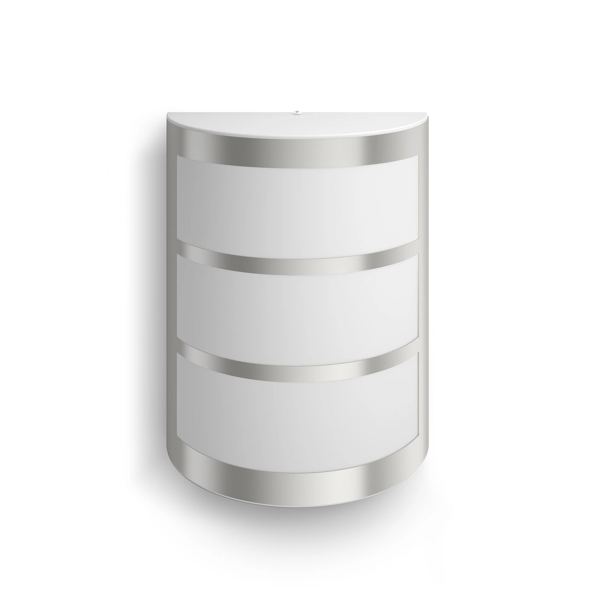 Philips by Signify Philips Aussenwandleuchte – 21,5 cm, 600 lm, 6 W, Warmweiss, 2700 K, IP44, Netzbetrieb, Grau, Edelstahl