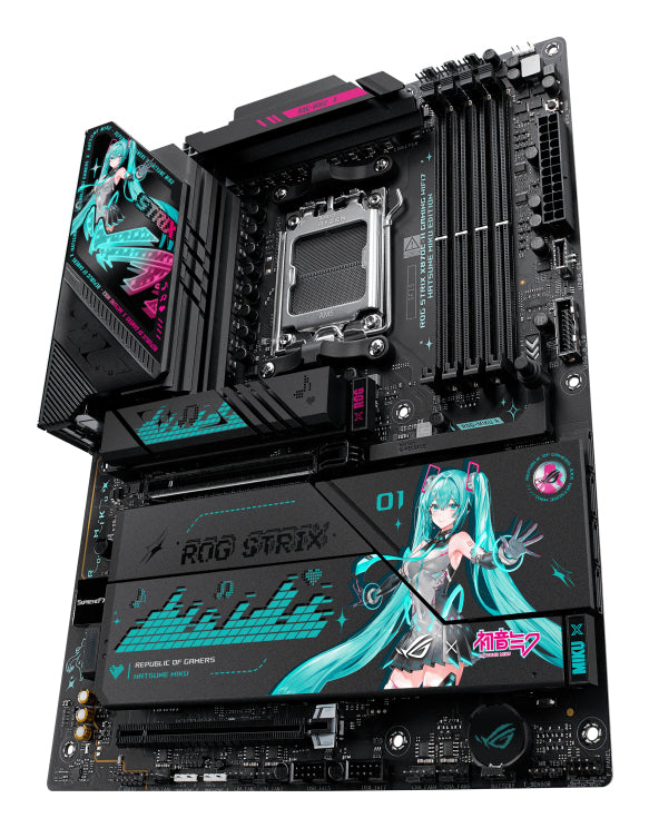 ASUS ROG STRIX X870E-H GAM WF7 MIKU – Mainboard – AM5, AMD X870E, ATX, DDR5, für Ryzen 7000/8000/9000