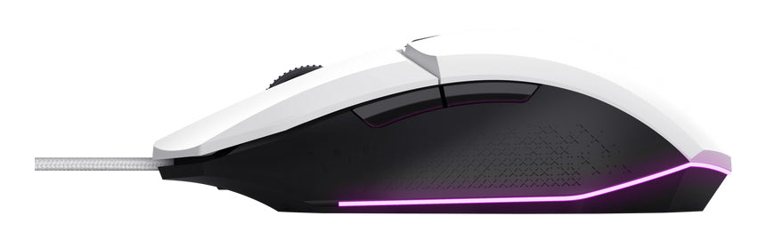Trust GXT109 Felox – Gaming-Maus – Kabelgebunden (USB‑A), 6400 DPI, RGB-Beleuchtung, rechts, Weiss, Schwarz