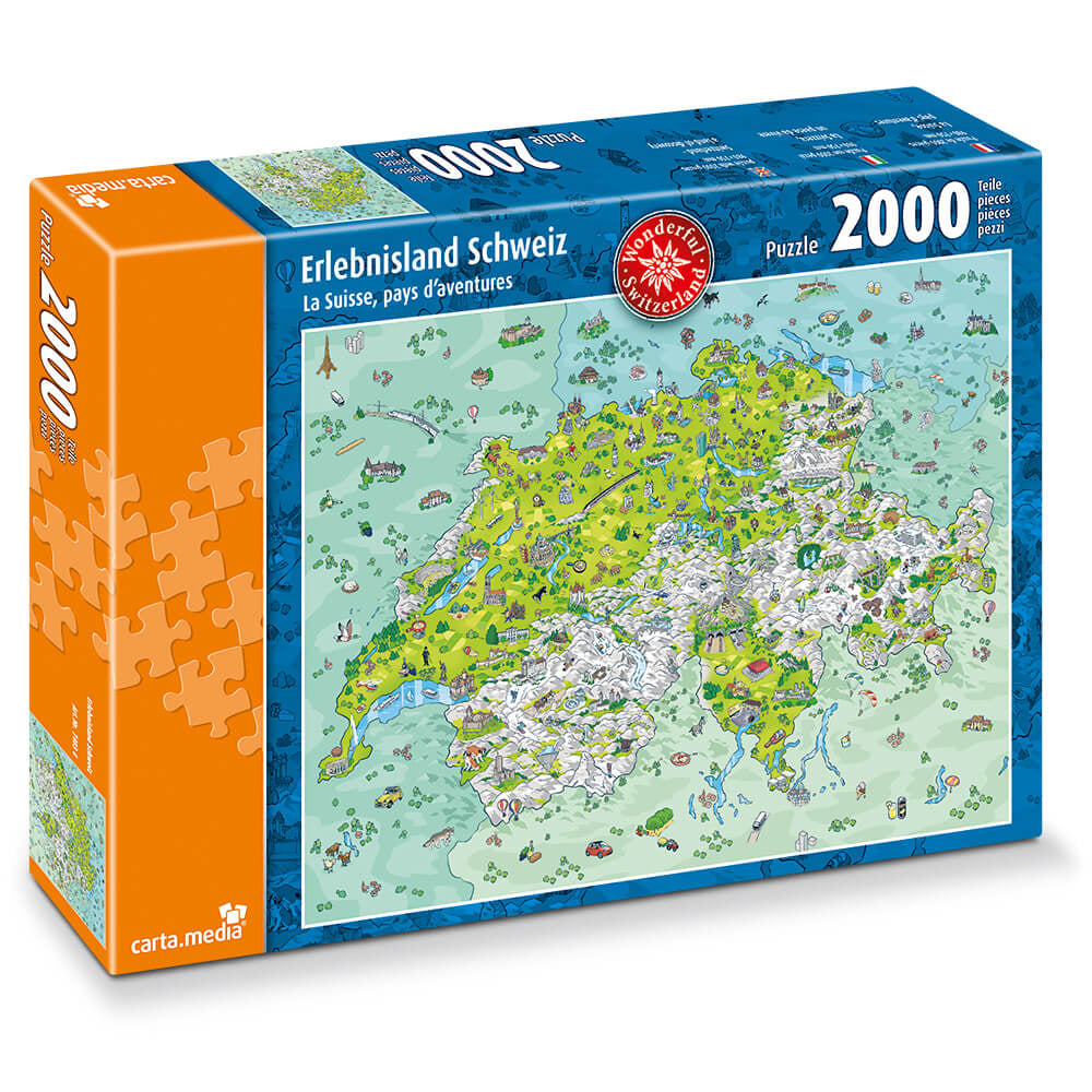 carta.media Erlebnisland Schweiz – Puzzlespiel, 1 Spieler, ab 14 Jahren, DE/EN/FR/IT