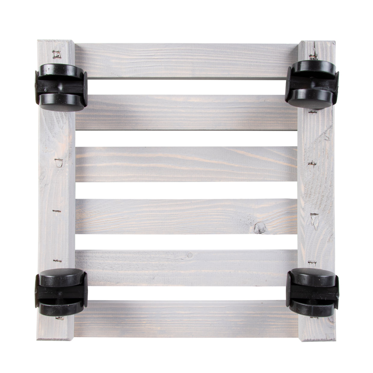 Esschert Design Blumenkübeluntersetzer – Kieferholz/PA/PP – Grau/Schwarz – mit Rollen – 292 × 85 × 292 mm