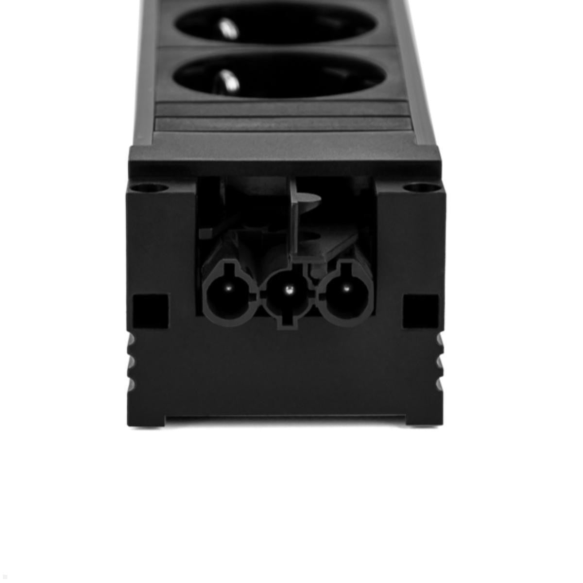 Bachmann Steckdosenleiste, 5×Schuko (Typ F), IP20, staubresistent – schwarz