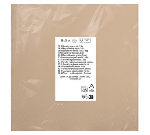 PRONAPPE Servietten braun – 38 × 38 cm, 2-lagig – 40 Stück