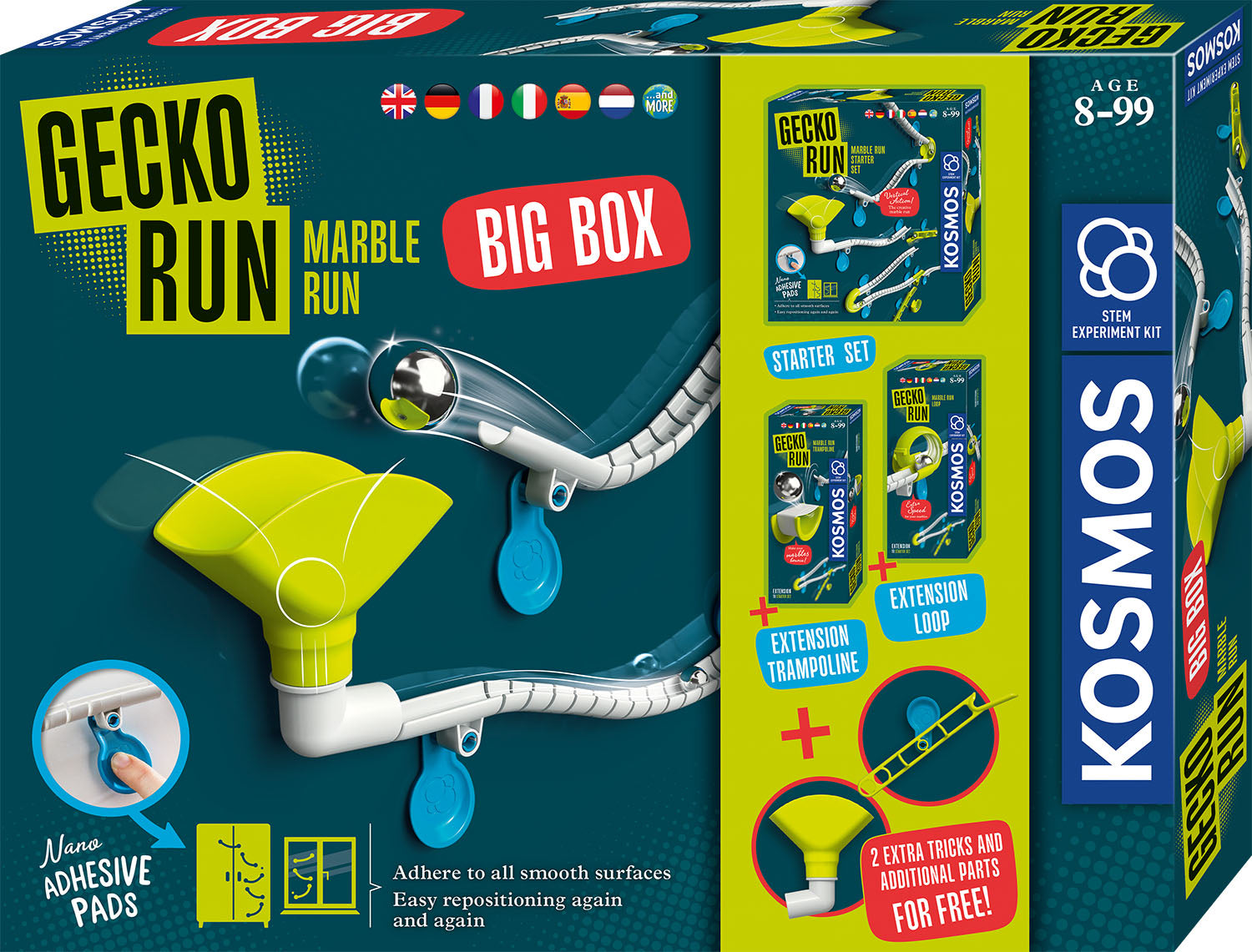 Kosmos Gecko Run Kugelbahn – 138-teilig – 37,5×28,7×6,5 cm – Ab 8 Jahren – Kunststoff, Mehrfarbig