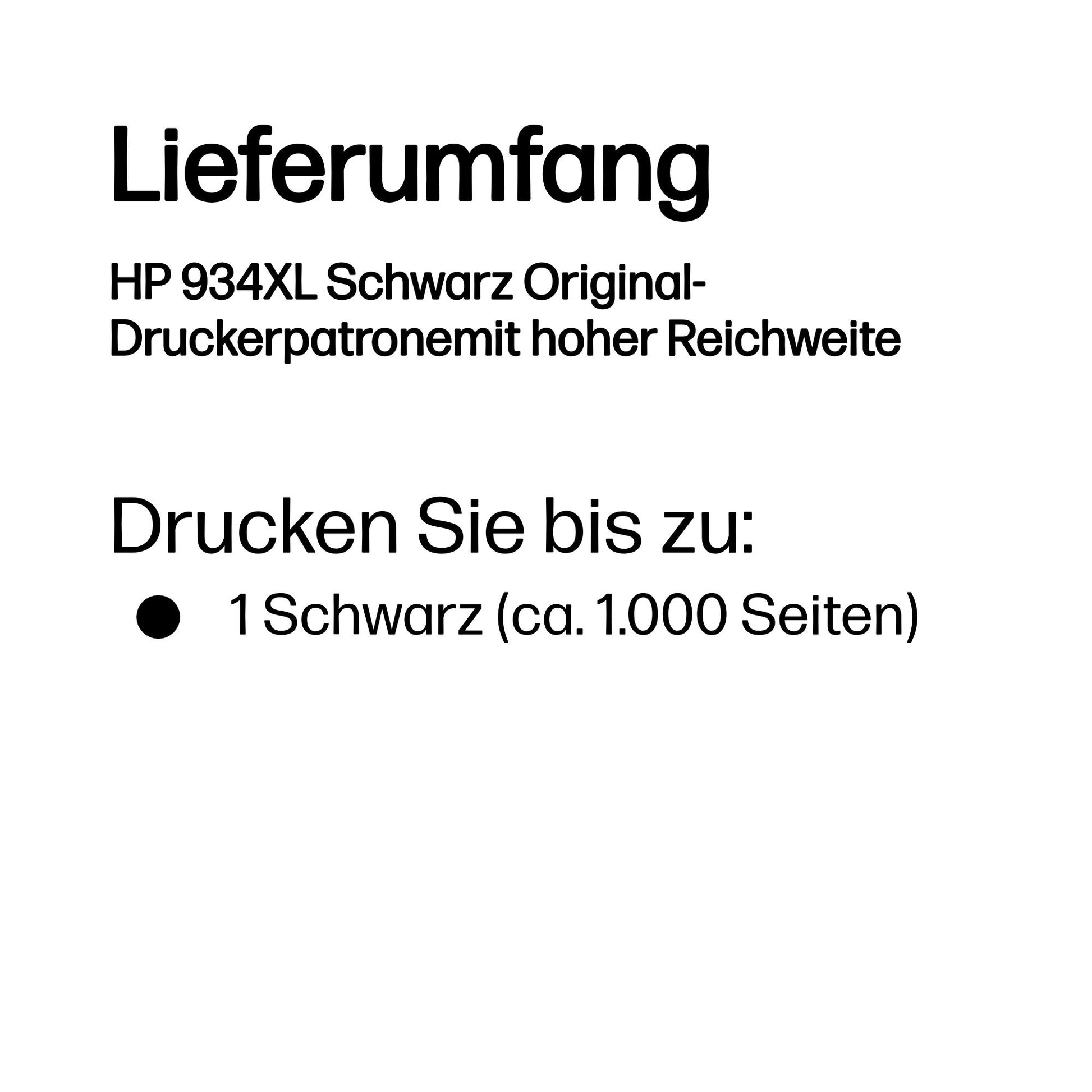 HP 934XL Schwarz Tintenpatrone (Original) – 1000 Seiten – für HP OfficeJet 6820, OfficeJet Pro 6230 – C2P23AE